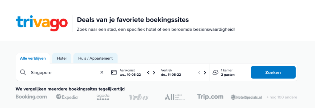trivago goedkope accommodatie